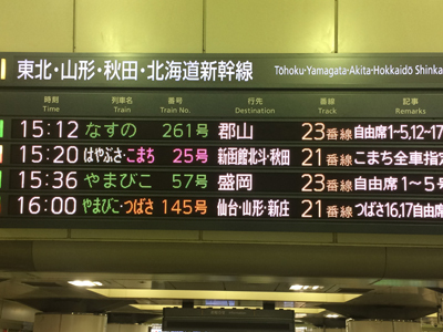約半年ぶりに東北新幹線に乗ります。