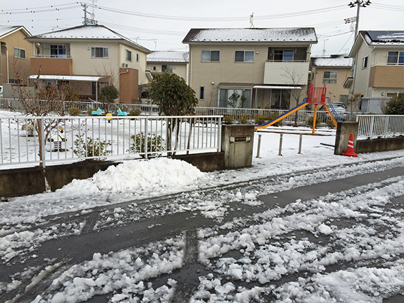 平成28年1月18日　太平洋側は大雪に見舞われ、都心でも積雪し交通機関は大混乱になりました。